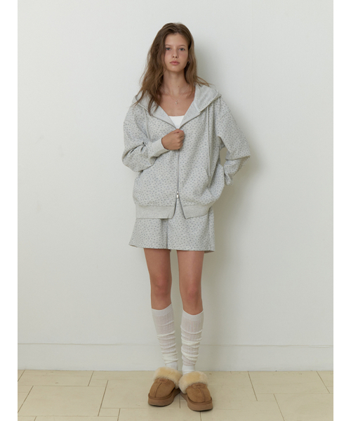 RE_L（リエル）の「Flowered hoodie zip up (melange gray)（その他トップス・レディース・ライトグレー・FREE）」の6枚目の写真