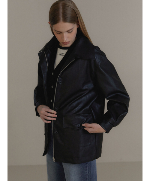 ANOETIC(アノエティック)の「ANC CLASSIC LEATHER JACKET_BLACK(ライダースジャケット・レディース・その他・FREE)」の2枚目の写真