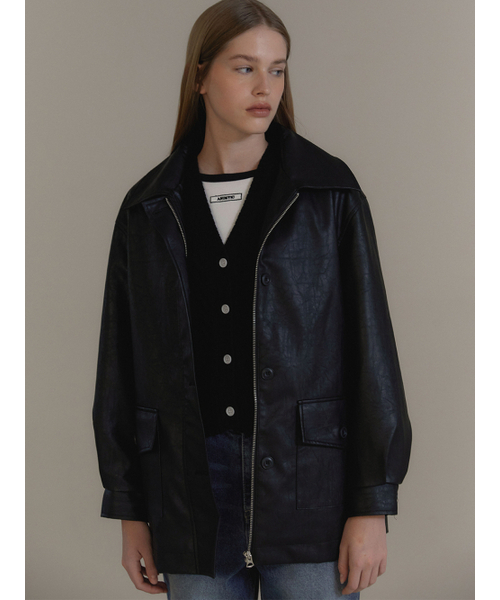 ANOETIC(アノエティック)の「ANC CLASSIC LEATHER JACKET_BLACK(ライダースジャケット・レディース・その他・FREE)」の3枚目の写真