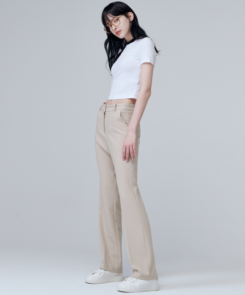 MALOUPE(マロップ)の「2140 ストレッチスリムブーツカットパンツ(ベージュ)(スラックス・レディース・ベージュ・26/28/30)」の6枚目の写真