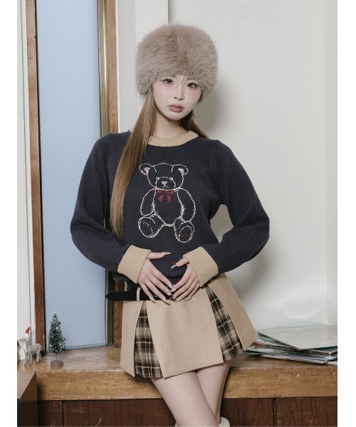 Darich ポイントカラーDベアニットトップス ポイントカラーDベアニットトップス（ニット/セーター）｜Darich