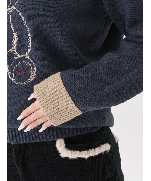 ポイントカラーDベアニットトップス（ニット/セーター）｜Darich