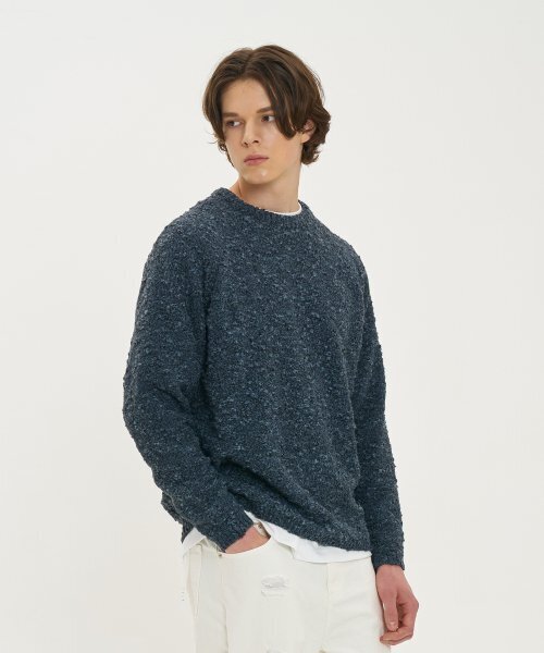 BLOND9(ブロンドナイン)の「スノー レグラン ラウンド ニット_ブルーブラック(ニット/セーター・レディース・その他・LARGE/MEDIUM/X-LARGE)」の6枚目の写真