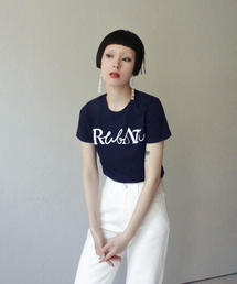 レタリングロゴTシャツ_ネイビー