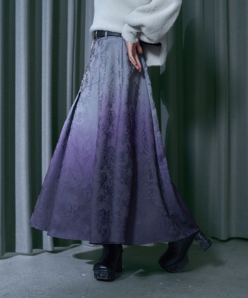 【未使用】HARE　グラデーションジャガードフレアスカート グラデーションジャガードフレアスカート(HARE)（スカート）｜HARE