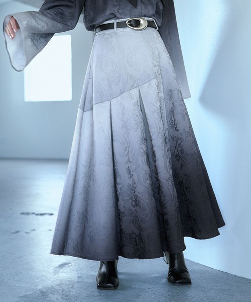 【未使用】HARE　グラデーションジャガードフレアスカート グラデーションジャガードフレアスカート(HARE)（スカート）｜HARE