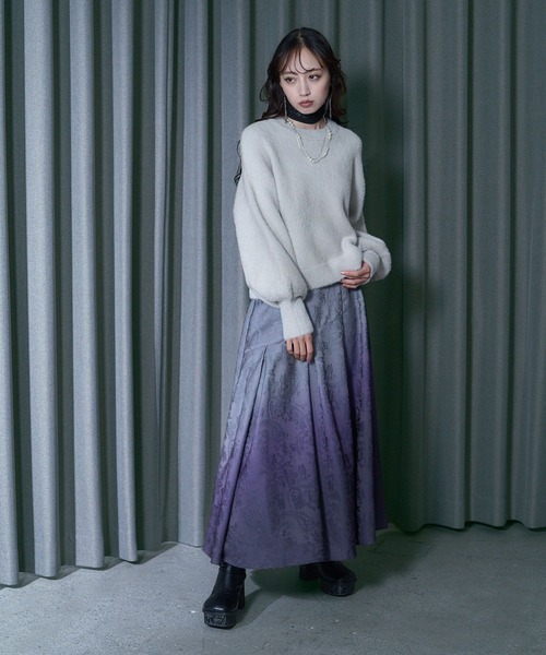 【未使用】HARE　グラデーションジャガードフレアスカート グラデーションジャガードフレアスカート(HARE)（スカート）｜HARE