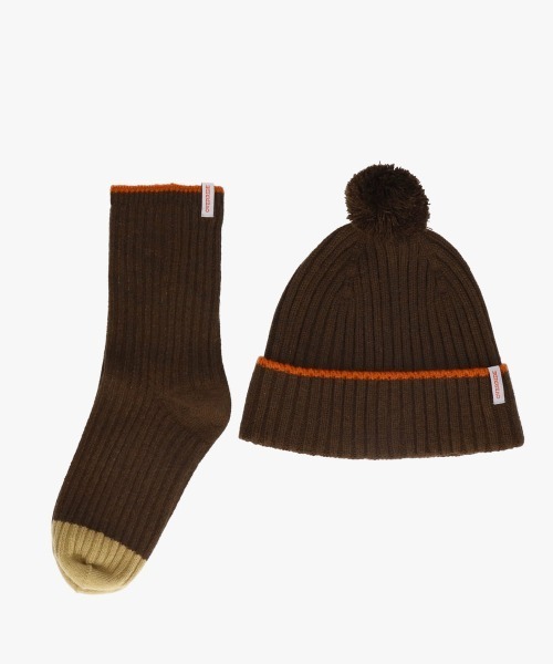 OVERRIDE（オーバーライド）の「OVERRIDE  REP WATCH & SOCKS SET SG / オーバーライド（ニットキャップ/ビーニー・レディース・ブラウン/ブルー/グレー・57~59cm）」の2枚目の写真