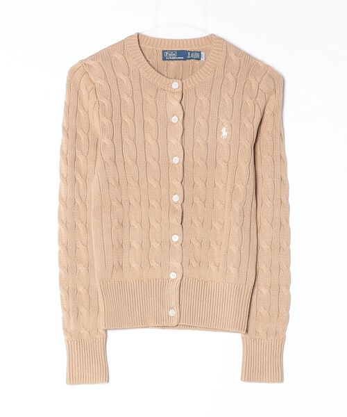 ケーブルニット コットン クルーネック カーディガン（カーディガン