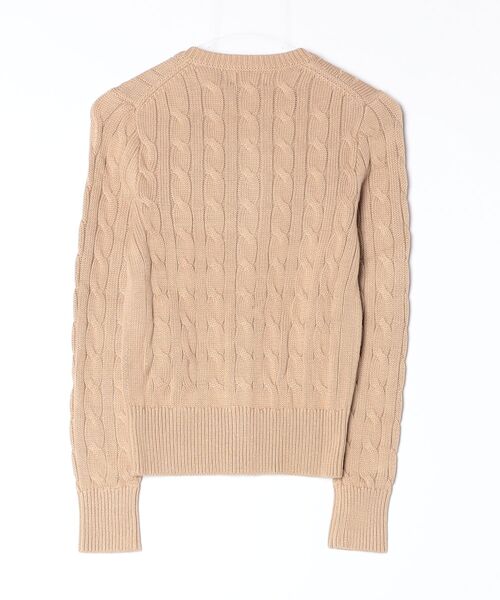 ケーブルニット コットン クルーネック カーディガン（カーディガン