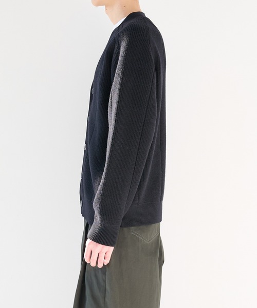 WRAPINKNOT（ラッピンノット）の「【WRAPINKNOT/ラッピンノット】編地切替カーディガン（ニット/セーター・メンズ・ブラウン/ブラック・3/2）」の4枚目の写真