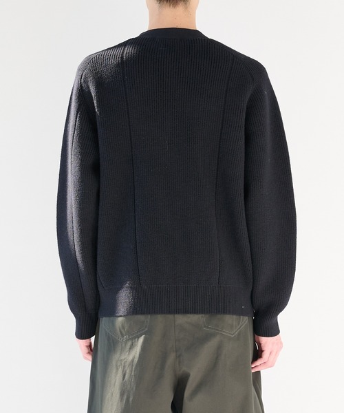 WRAPINKNOT（ラッピンノット）の「【WRAPINKNOT/ラッピンノット】編地切替カーディガン（ニット/セーター・メンズ・ブラウン/ブラック・3/2）」の5枚目の写真