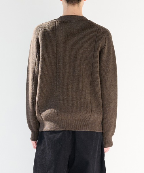 WRAPINKNOT（ラッピンノット）の「【WRAPINKNOT/ラッピンノット】編地切替カーディガン（ニット/セーター・メンズ・ブラウン/ブラック・3/2）」の10枚目の写真