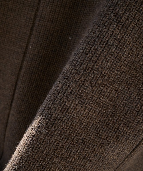 WRAPINKNOT（ラッピンノット）の「【WRAPINKNOT/ラッピンノット】編地切替カーディガン（ニット/セーター・メンズ・ブラウン/ブラック・3/2）」の11枚目の写真