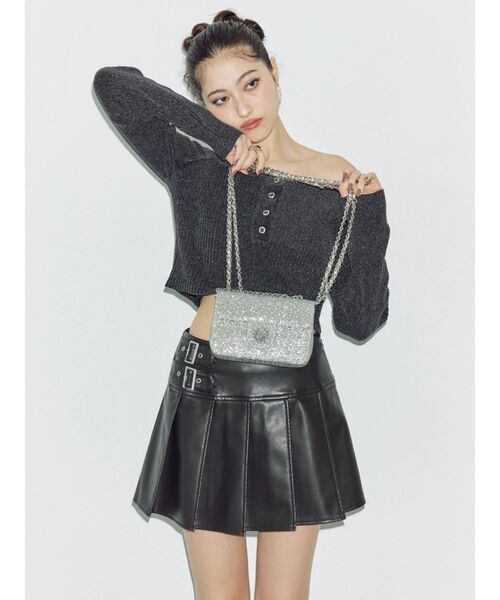 EVRIS（エヴリス）の「グリッターショルダーBAG（ショルダーバッグ・レディース・シルバー/ブラック・FREE）」の4枚目の写真