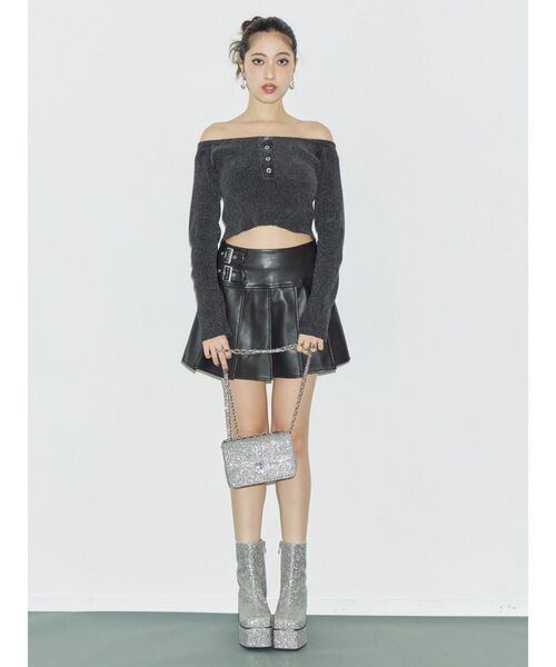 EVRIS（エヴリス）の「グリッターショルダーBAG（ショルダーバッグ・レディース・シルバー/ブラック・FREE）」の6枚目の写真