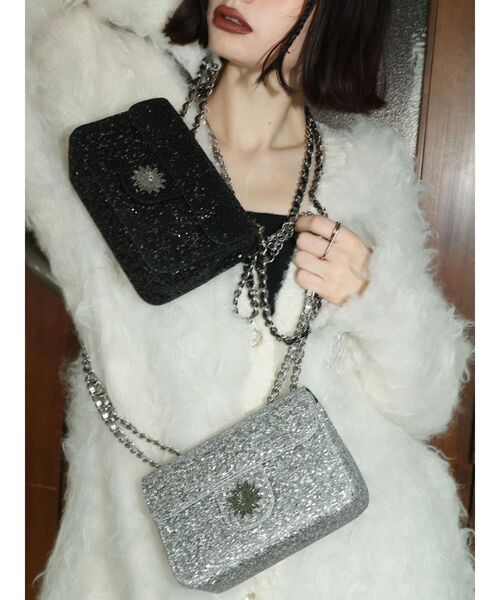 EVRIS（エヴリス）の「グリッターショルダーBAG（ショルダーバッグ・レディース・シルバー/ブラック・FREE）」の14枚目の写真