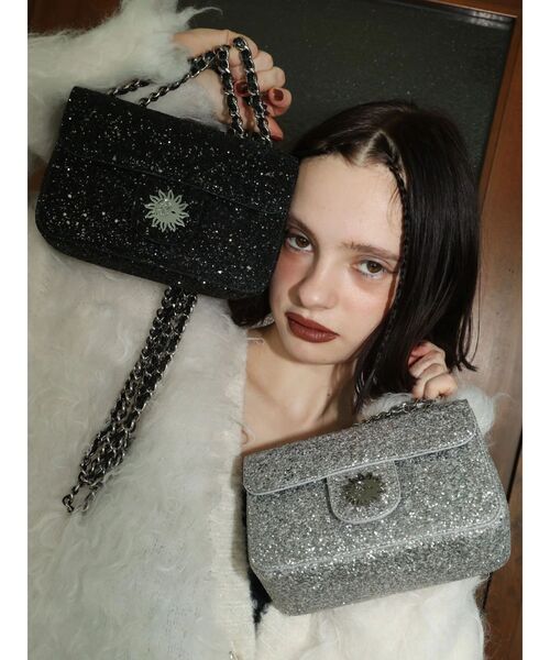EVRIS（エヴリス）の「グリッターショルダーBAG（ショルダーバッグ・レディース・シルバー/ブラック・FREE）」の15枚目の写真