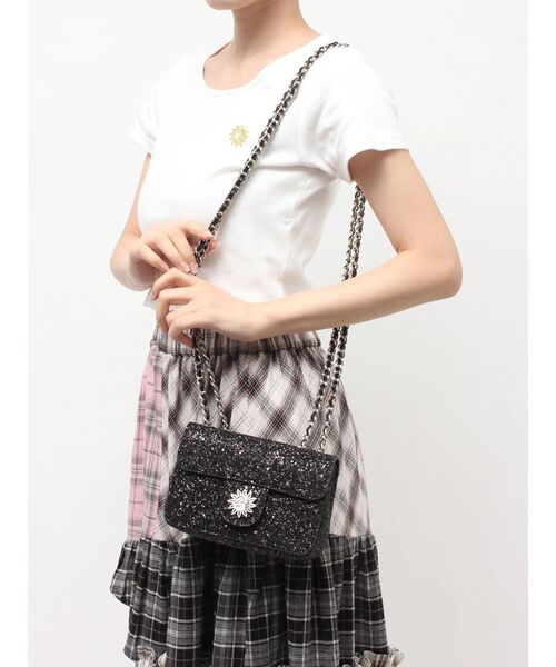EVRIS（エヴリス）の「グリッターショルダーBAG（ショルダーバッグ・レディース・シルバー/ブラック・FREE）」の6枚目の写真