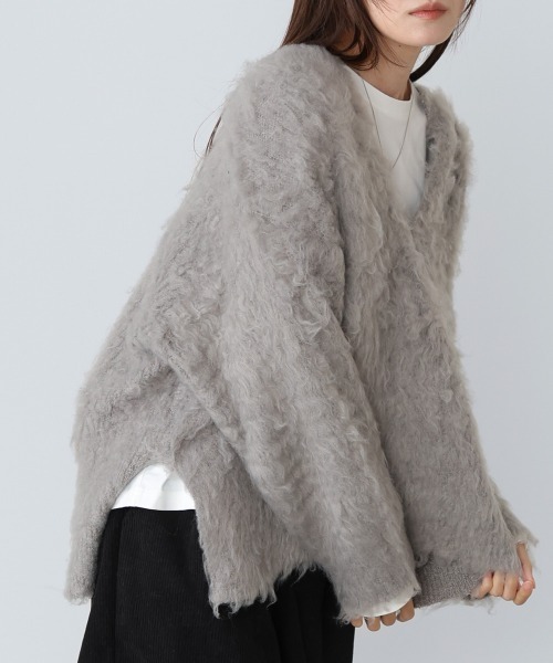 Bab(バブ)の「インナーセットキーネックケガキニットトップス(ニット/セーター・レディース・オフホワイト/ライトグリーン/グレー・FREE)」の20枚目の写真