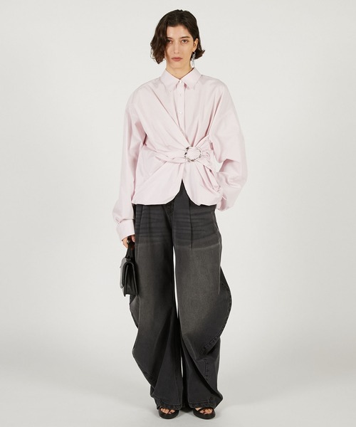 PRANK PROJECT(プランクプロジェクト)の「【2026Spring Pre-Order】バックルバルーンシャツ / Buckle Balloon Shirt(シャツ/ブラウス・レディース・ブラウン/ホワイト/ピンク・FREE)」の7枚目の写真