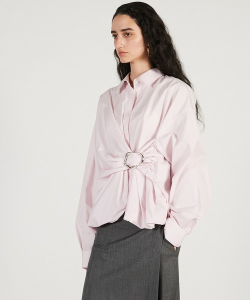 PRANK PROJECT(プランクプロジェクト)の「【2026Spring Pre-Order】バックルバルーンシャツ / Buckle Balloon Shirt(シャツ/ブラウス・レディース・ブラウン/ホワイト/ピンク・FREE)」の18枚目の写真