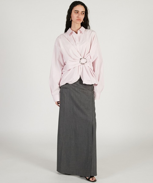 PRANK PROJECT(プランクプロジェクト)の「【2026Spring Pre-Order】バックルバルーンシャツ / Buckle Balloon Shirt(シャツ/ブラウス・レディース・ブラウン/ホワイト/ピンク・FREE)」の6枚目の写真