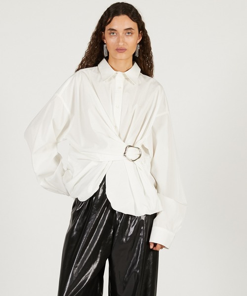 PRANK PROJECT(プランクプロジェクト)の「【2026Spring Pre-Order】バックルバルーンシャツ / Buckle Balloon Shirt(シャツ/ブラウス・レディース・ブラウン/ホワイト/ピンク・FREE)」の9枚目の写真