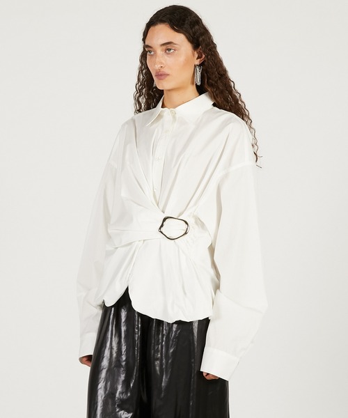 PRANK PROJECT(プランクプロジェクト)の「【2026Spring Pre-Order】バックルバルーンシャツ / Buckle Balloon Shirt(シャツ/ブラウス・レディース・ブラウン/ホワイト/ピンク・FREE)」の10枚目の写真