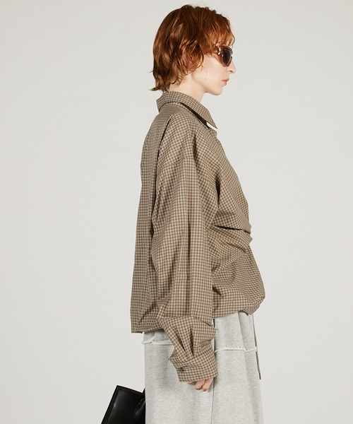 PRANK PROJECT(プランクプロジェクト)の「【2026Spring Pre-Order】バックルバルーンシャツ / Buckle Balloon Shirt(シャツ/ブラウス・レディース・ブラウン/ホワイト/ピンク・FREE)」の16枚目の写真