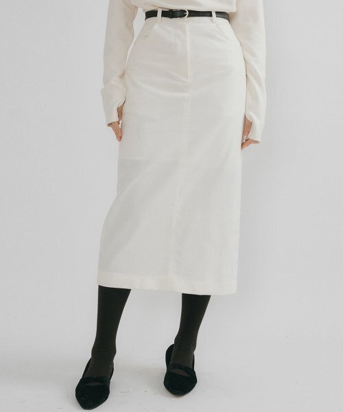 REORG(リオルグ)の「OSON COTTON VELVET MIDI SKIRT IVORY(スカート・レディース・その他・MEDIUM)」の1枚目の写真