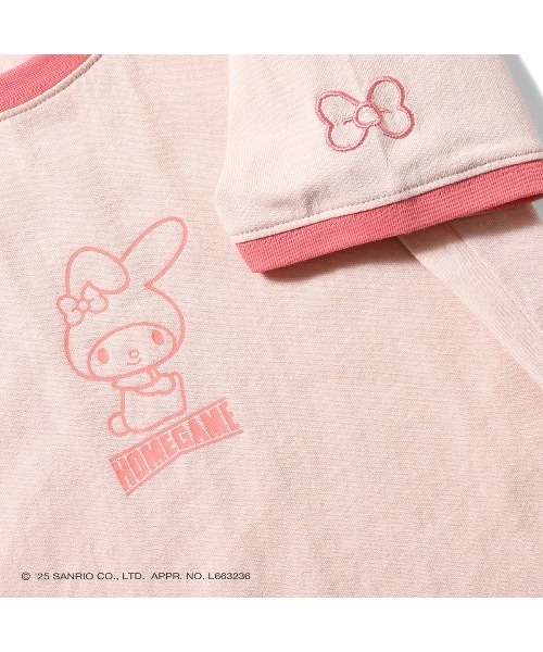 sanrio（サンリオ）の「サンリオキャラクターズ × ホームゲーム [HOMEGAME] - マイメロディー 半袖 Tシャツ [MY MELODY CROPPED TEE PINK HG2501108]（Tシャツ/カットソー・レディース・ピンク・LARGE/MEDIUM/SMALL）」の4枚目の写真
