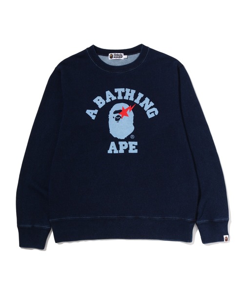 A Bathing Ape スウェット COLLEGE INDIGO CREWNECK SWEATSHIRTS（スウェット）｜A BATHING APE