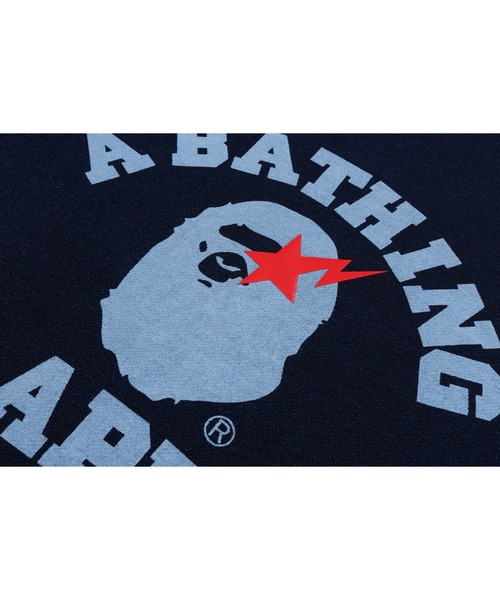 値下げ アベイシンクエイプ BATHING APE BAPE カレッジスウェット COLLEGE INDIGO CREWNECK SWEATSHIRTS（スウェット）｜A BATHING APE