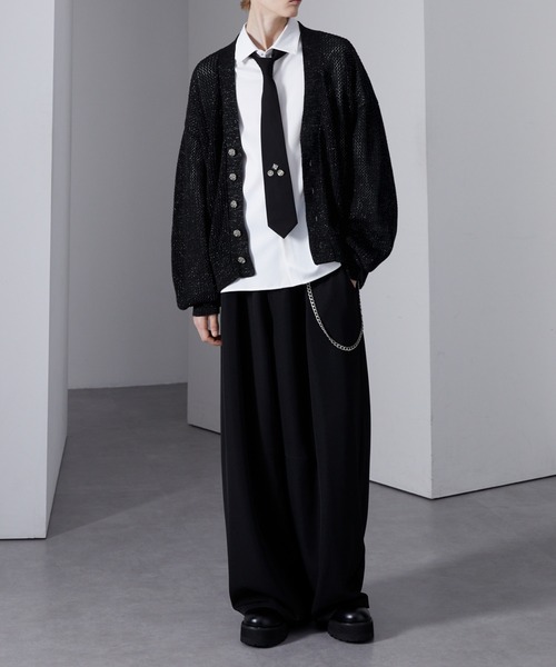 Loose/ルース（ルース）の「ラメメッシュ ボリュームショートカーディガン（カーディガン/ボレロ・メンズ・ブラック/ブルー/チャコールグレー・S/L/M）」の8枚目の写真