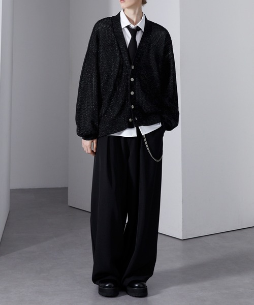 Loose/ルース（ルース）の「ラメメッシュ ボリュームショートカーディガン（カーディガン/ボレロ・メンズ・ブラック/ブルー/チャコールグレー・S/L/M）」の9枚目の写真