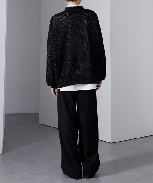 Loose/ルース（ルース）の「ラメメッシュ ボリュームショートカーディガン（カーディガン/ボレロ・メンズ・ブラック/ブルー/チャコールグレー・S/L/M）」の11枚目の写真