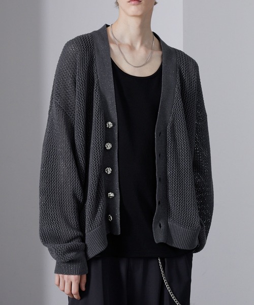 Loose/ルース（ルース）の「ラメメッシュ ボリュームショートカーディガン（カーディガン/ボレロ・メンズ・ブラック/ブルー/チャコールグレー・S/L/M）」の12枚目の写真