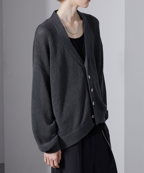 Loose/ルース（ルース）の「ラメメッシュ ボリュームショートカーディガン（カーディガン/ボレロ・メンズ・ブラック/ブルー/チャコールグレー・S/L/M）」の14枚目の写真