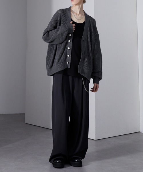 Loose/ルース（ルース）の「ラメメッシュ ボリュームショートカーディガン（カーディガン/ボレロ・メンズ・ブラック/ブルー/チャコールグレー・S/L/M）」の16枚目の写真