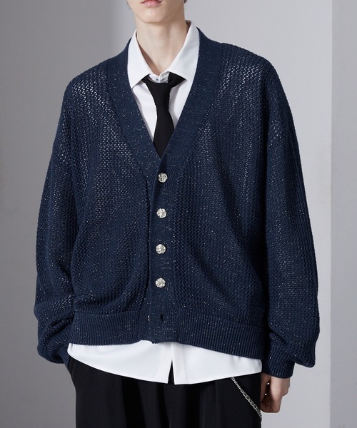 Loose/ルース（ルース）の「ラメメッシュ ボリュームショートカーディガン（カーディガン/ボレロ・メンズ・ブラック/ブルー/チャコールグレー・S/L/M）」の21枚目の写真