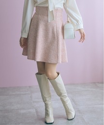 marun | ＜大きいサイズ＞ツイード調ショート丈フレアスカート marun(スカート)