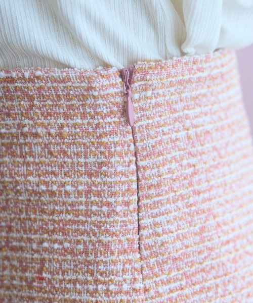 marun（マルン）の「＜大きいサイズ＞ツイード調ショート丈フレアスカート marun（スカート・レディース・ピンク/ブラック・L/LL/3L/4L/5L）」の16枚目の写真