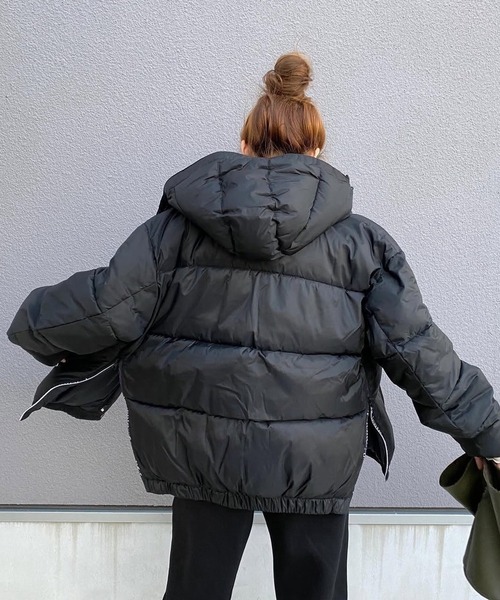 merrylatte（メリーラテ）の「軽量 ヴィンテージデザインストレッチサイドスリットエコダウンCT【Primaras】（ダウンジャケット/コート・レディース・ブラック・FREE）」の4枚目の写真