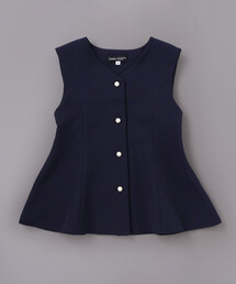 BeBe（ベベ）の「ダブルクロスパールボタンフレアベスト（ベスト）」