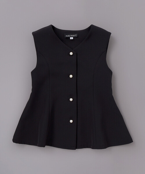 BeBe(ベベ)の「ダブルクロスパールボタンフレアベスト(ベスト・キッズ・ネイビー/ブラック・120cm/110cm/130cm/150cm/140cm)」の8枚目の写真