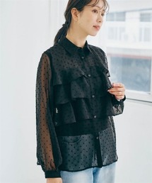 nissen | シアードットフリルブラウス(シャツ/ブラウス)