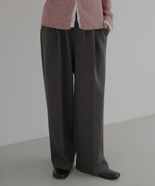 hellam(へラム)の「ボンディングタックワイドパンツ(スラックス・レディース・杢グレー/ブラック/ブラウン/チャコール・FREE)」の22枚目の写真