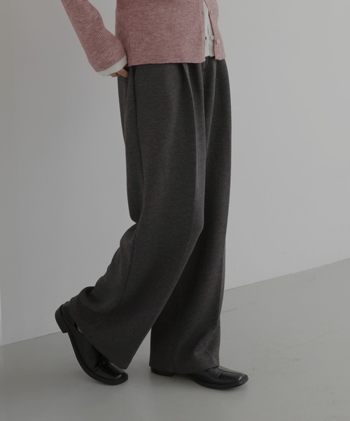 hellam(へラム)の「ボンディングタックワイドパンツ(スラックス・レディース・杢グレー/ブラック/ブラウン/チャコール・FREE)」の21枚目の写真