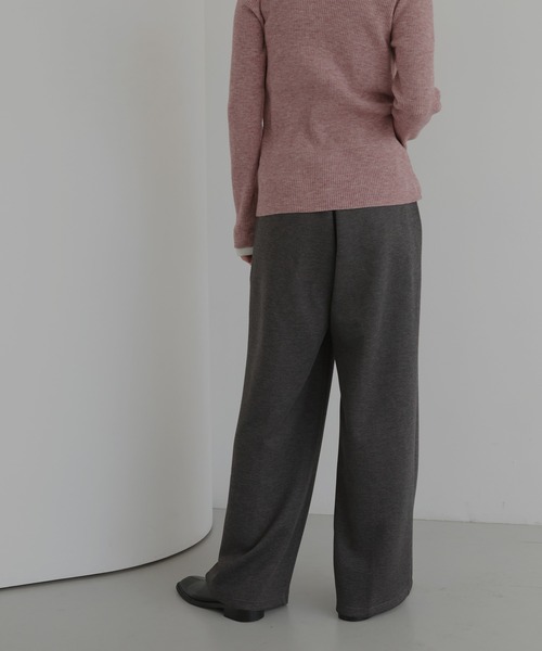 hellam(へラム)の「ボンディングタックワイドパンツ(スラックス・レディース・杢グレー/ブラック/ブラウン/チャコール・FREE)」の19枚目の写真